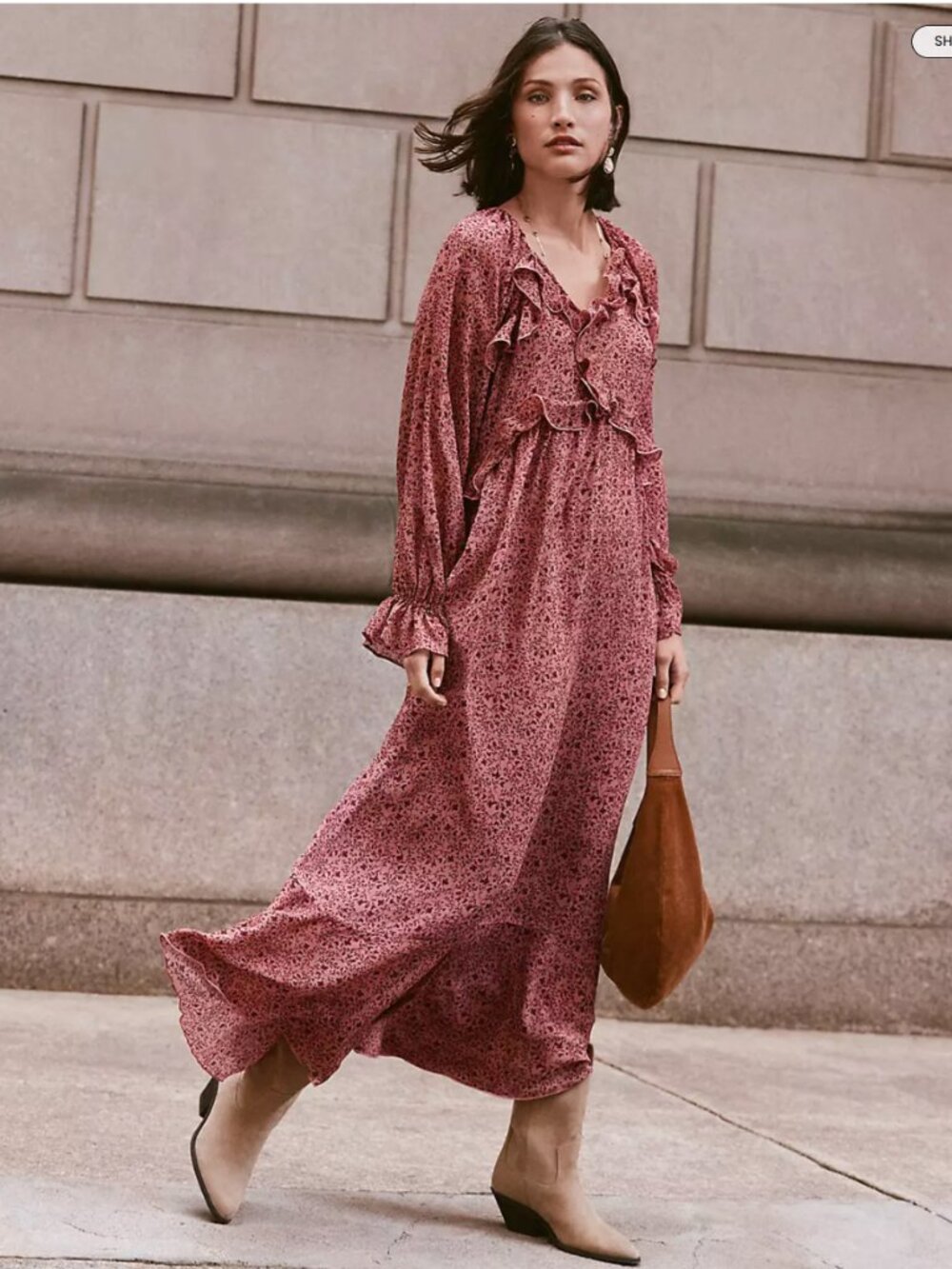 Floral Ruffle Maxi Dress